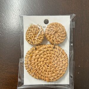 Woven Rattan Earrings Set